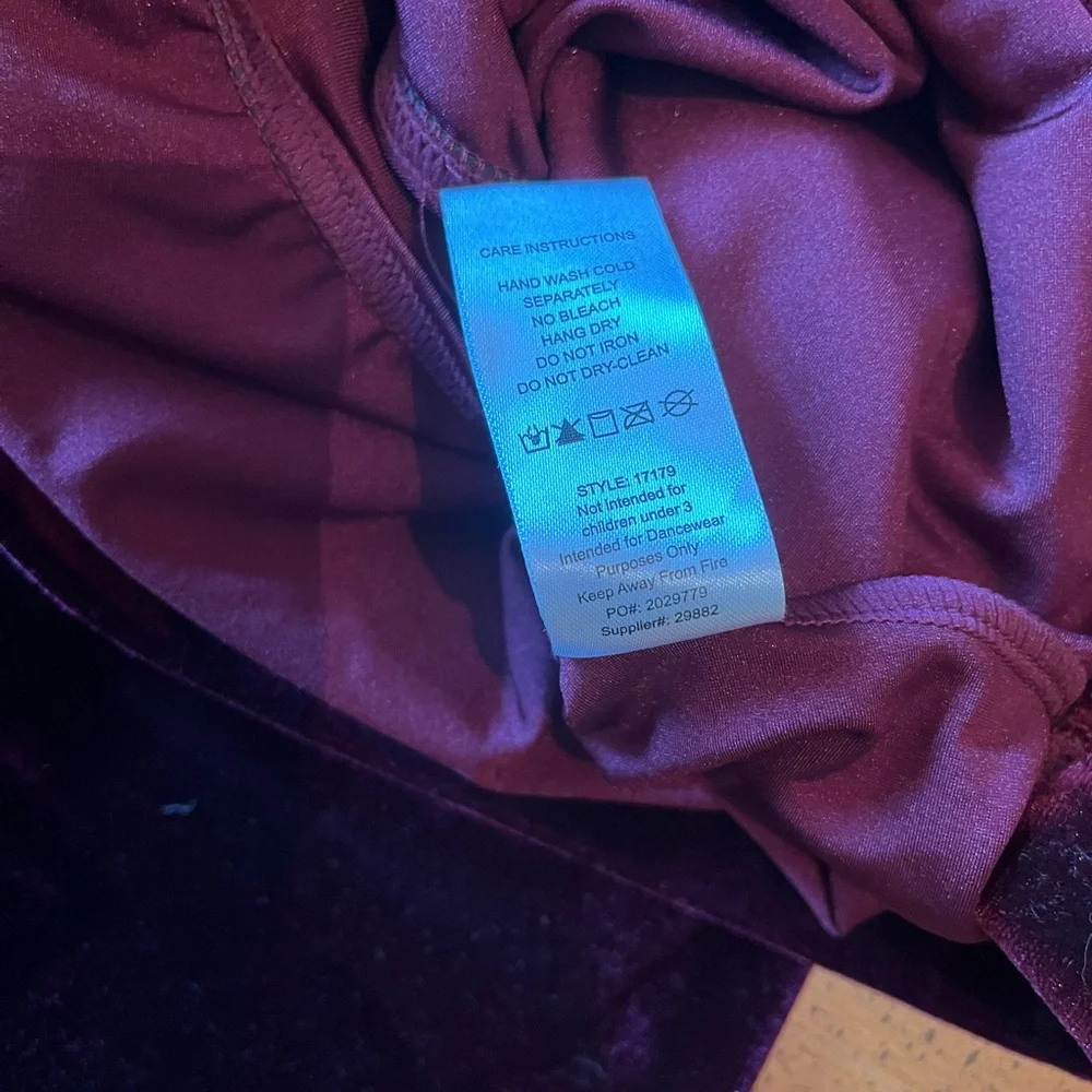 Weissman Mixify Black Cherry 2-Piece Velvet Dance Costume - Medium Adult - Picture 11 of 12